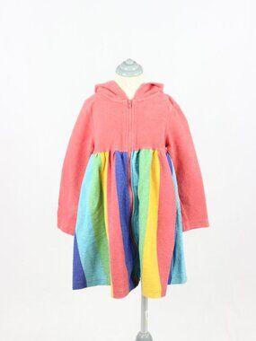 Girls' TUCKER + TATE Rainbow Striped Cotton Terry Cloth Swim Coverup, Size 6